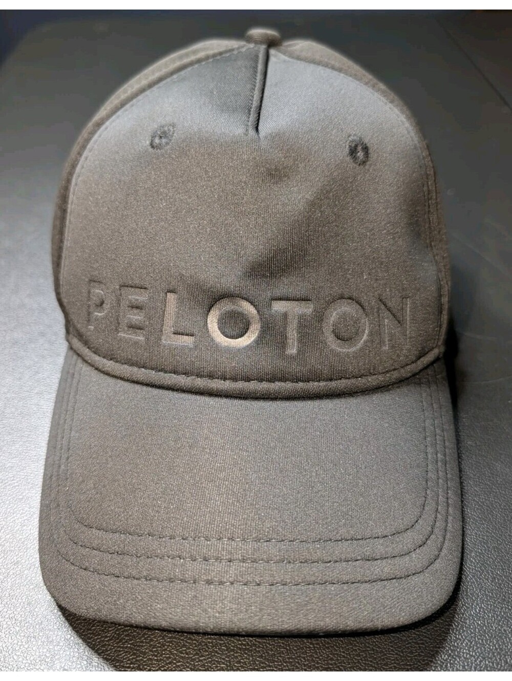 Peloton Blackout Baseball Hat Strapback Adjustable Spellout Performance Wicking